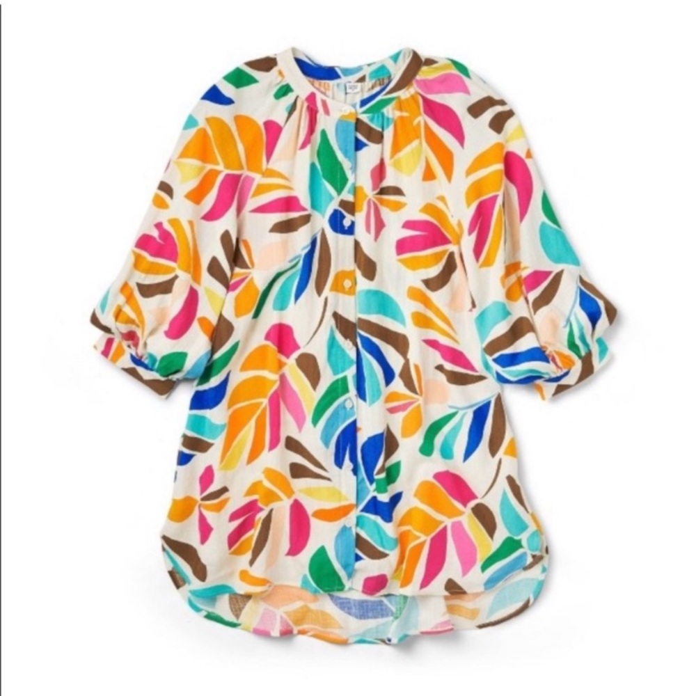 NWT Tabitha Brown for Target Botanical Print Cover Up Shirtdress